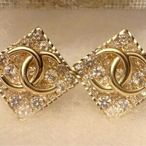 Chic Gold and Silver Crystal Earrings